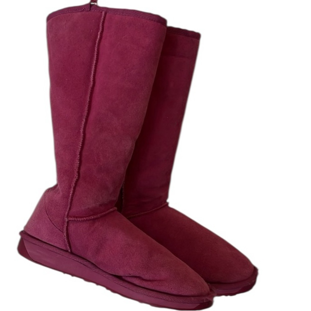 EMU size 10 pink suede boots fully lined with genuine shearling super warm - Picture 5 of 14